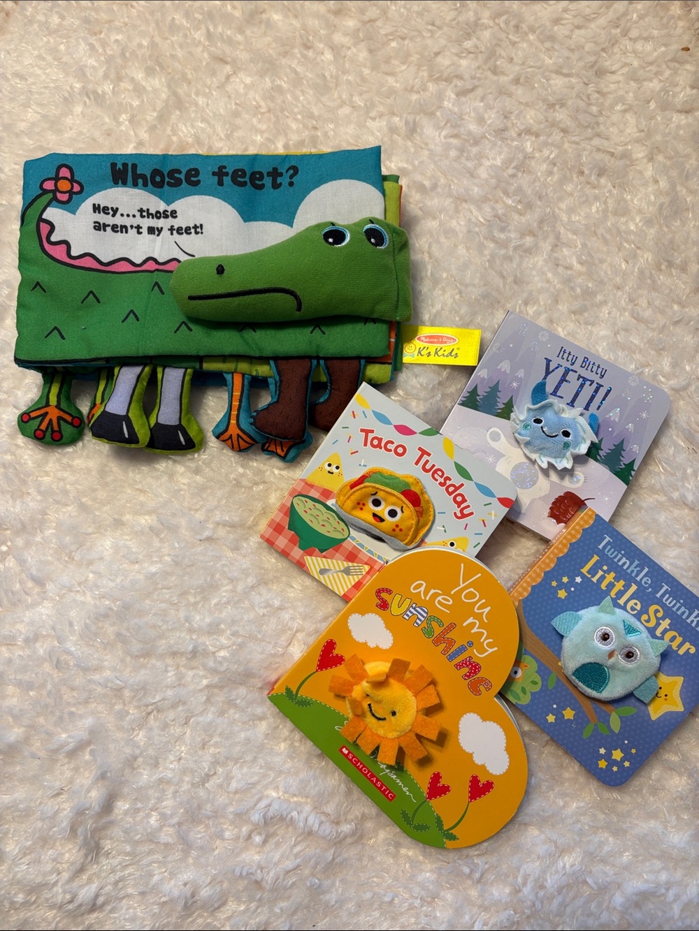 5 Baby Book Set - Finger Puppet Books and K’s Kids Soft Book
